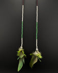 Green Huni Kuin Feather Earrings
