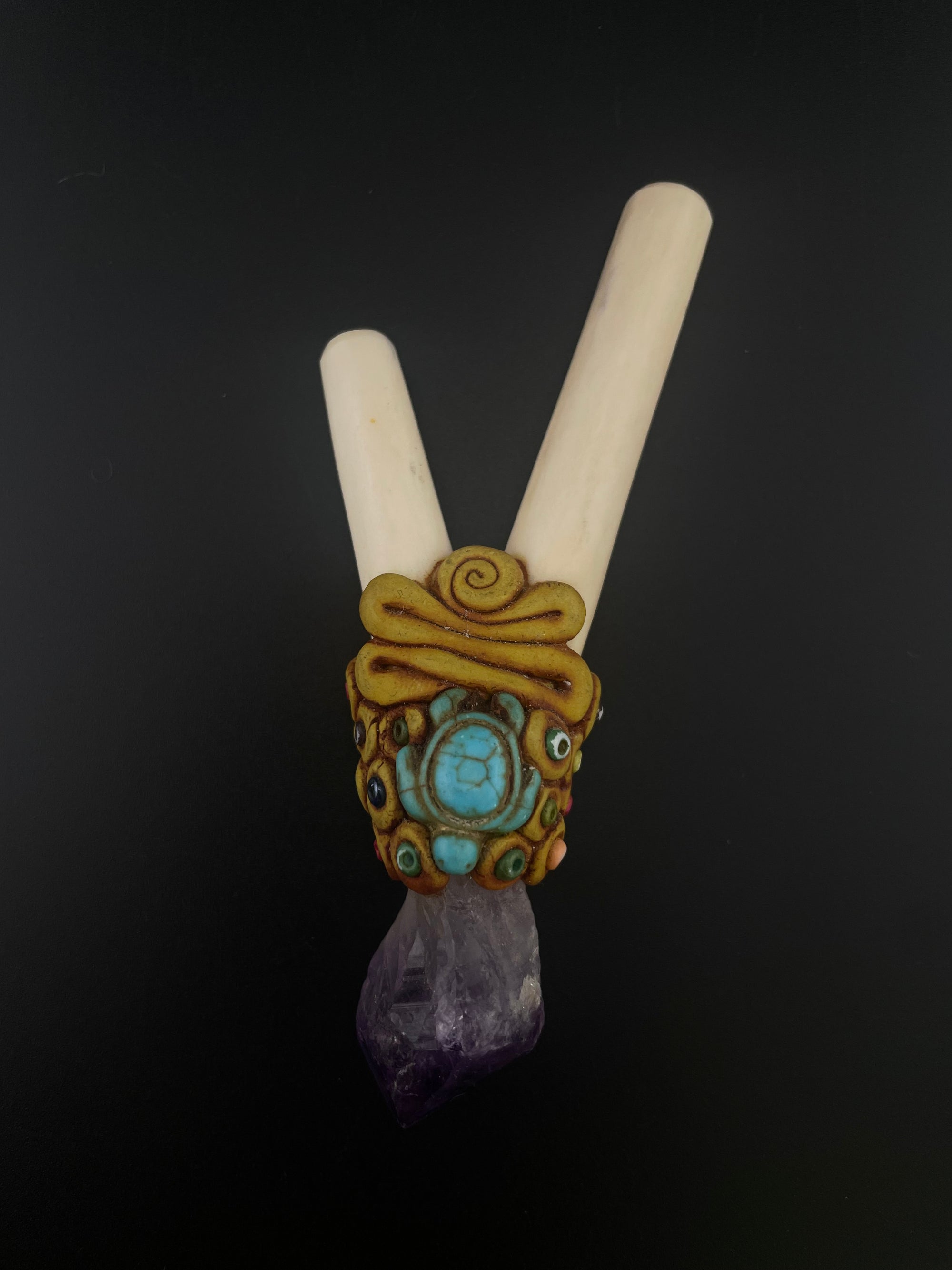 Turtle Kuripe with Bone | Huni Kuin