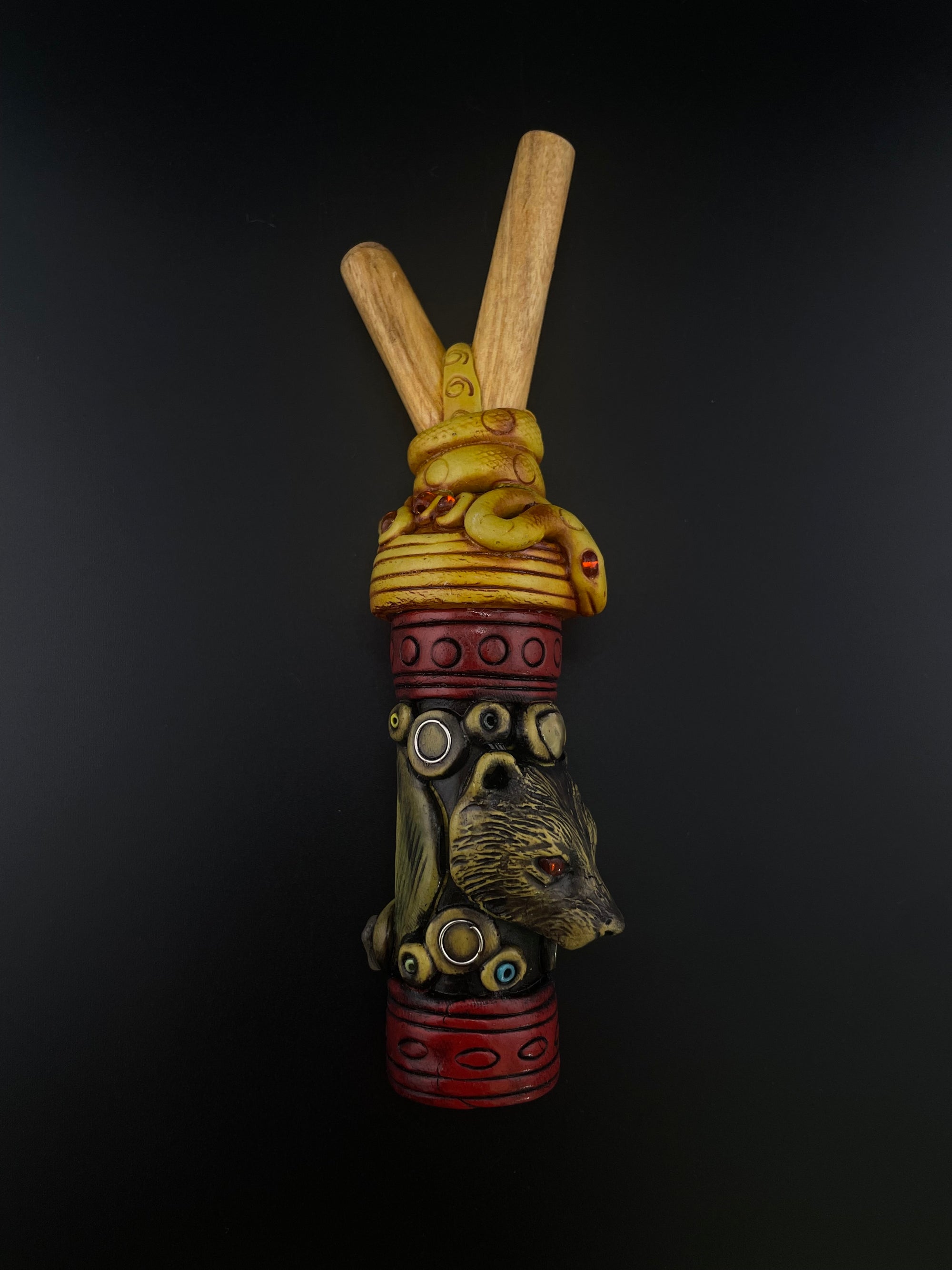 Bear + Snake Kuripe with Medicine Holder - Various Styles
