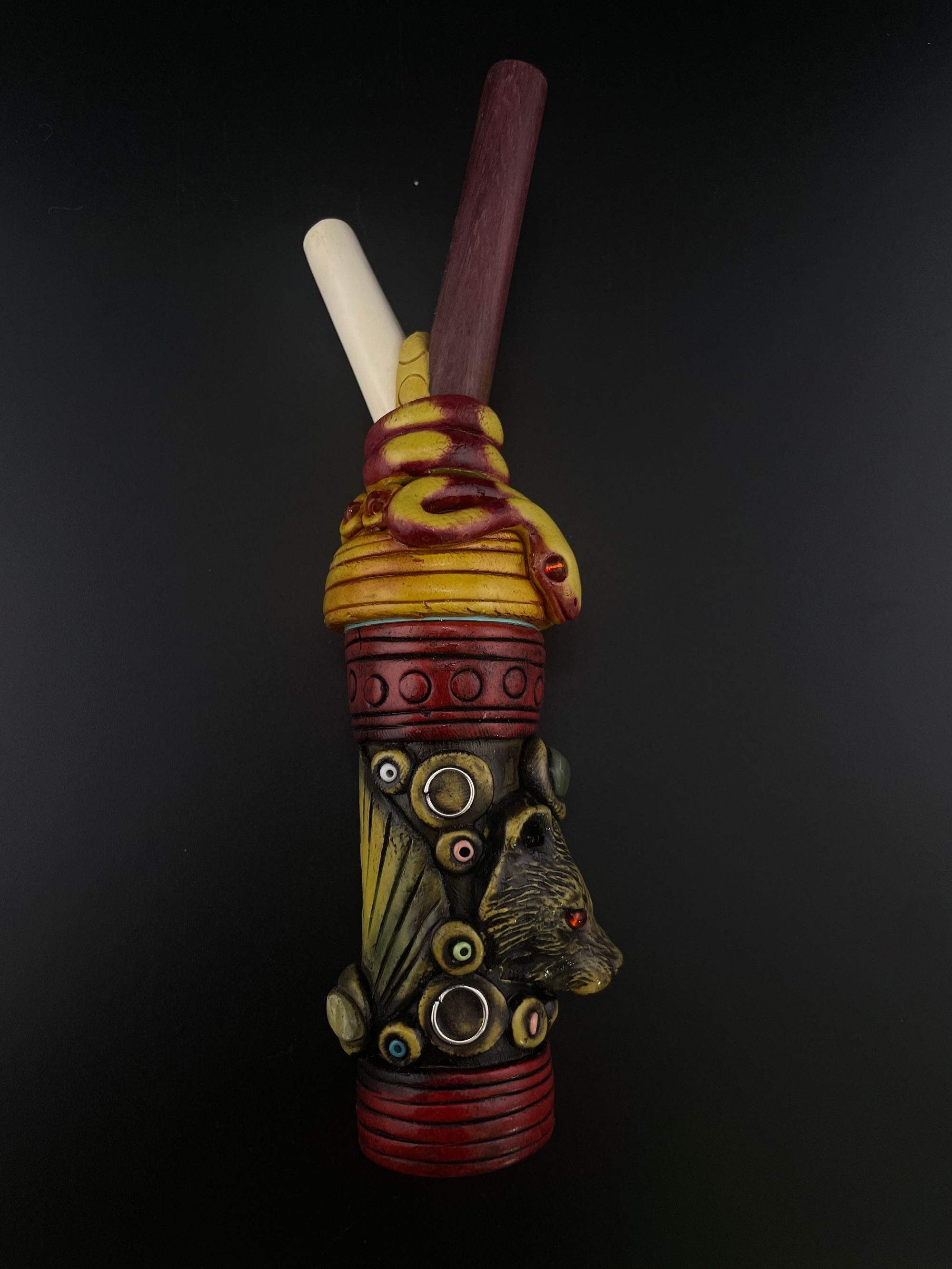 Bear + Snake Kuripe with Medicine Holder - Various Styles