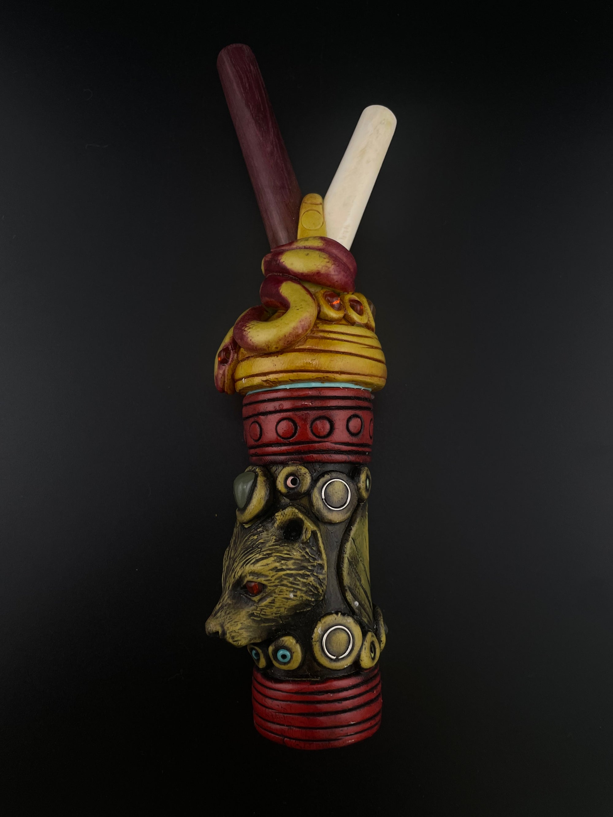 Bear + Snake Kuripe with Medicine Holder - Various Styles