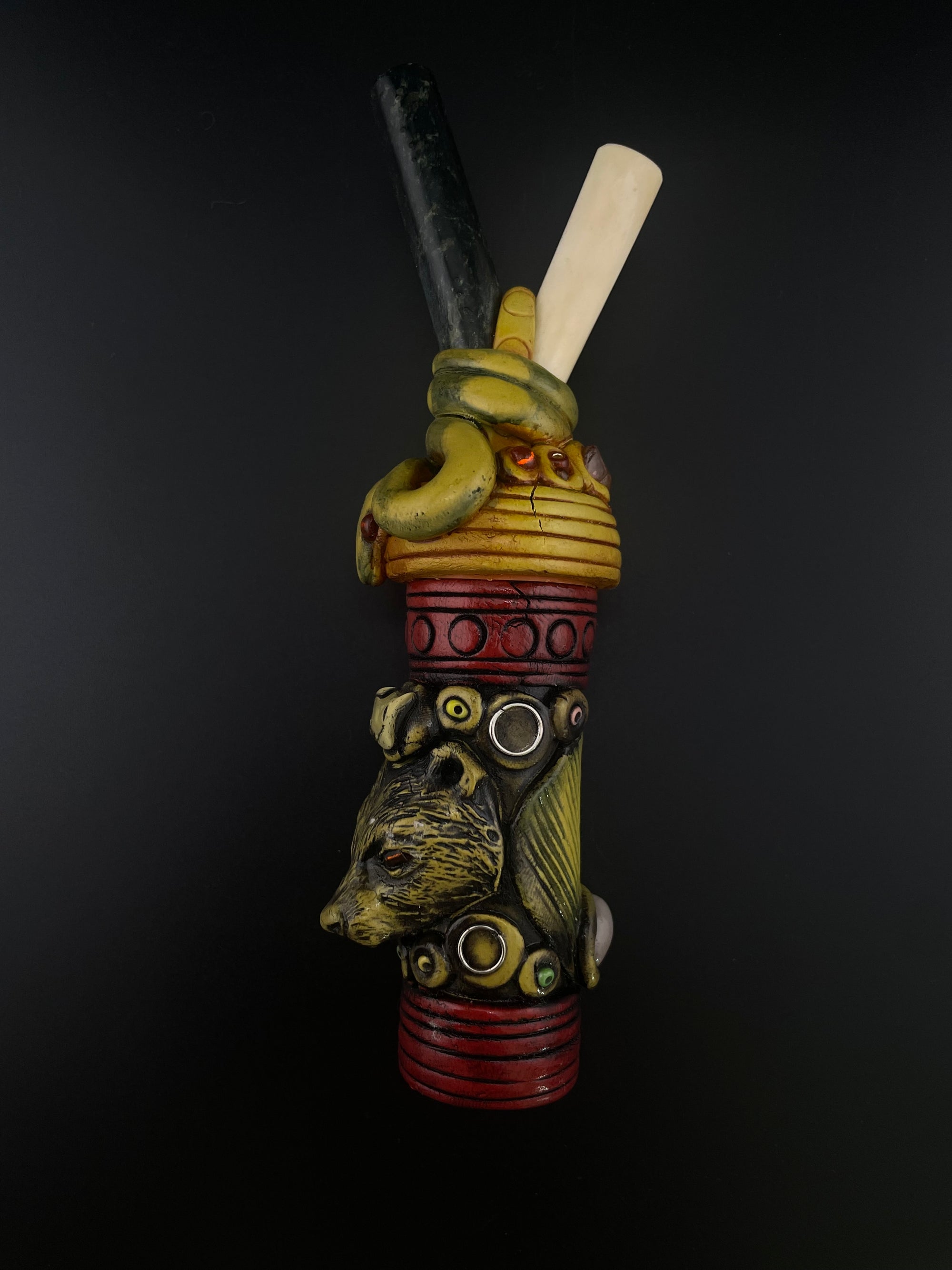 Bear + Snake Kuripe with Medicine Holder - Various Styles