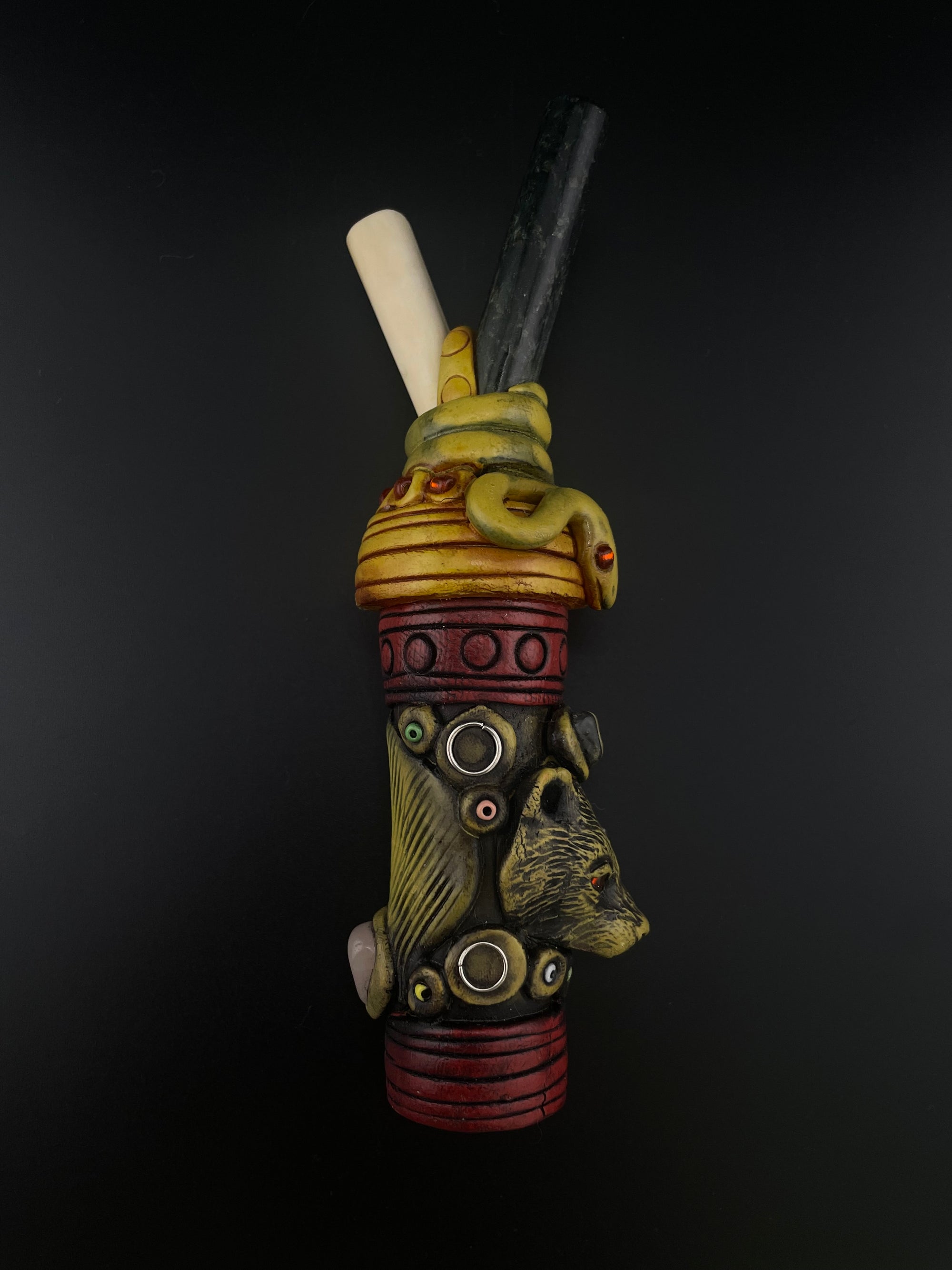 Bear + Snake Kuripe with Medicine Holder - Various Styles