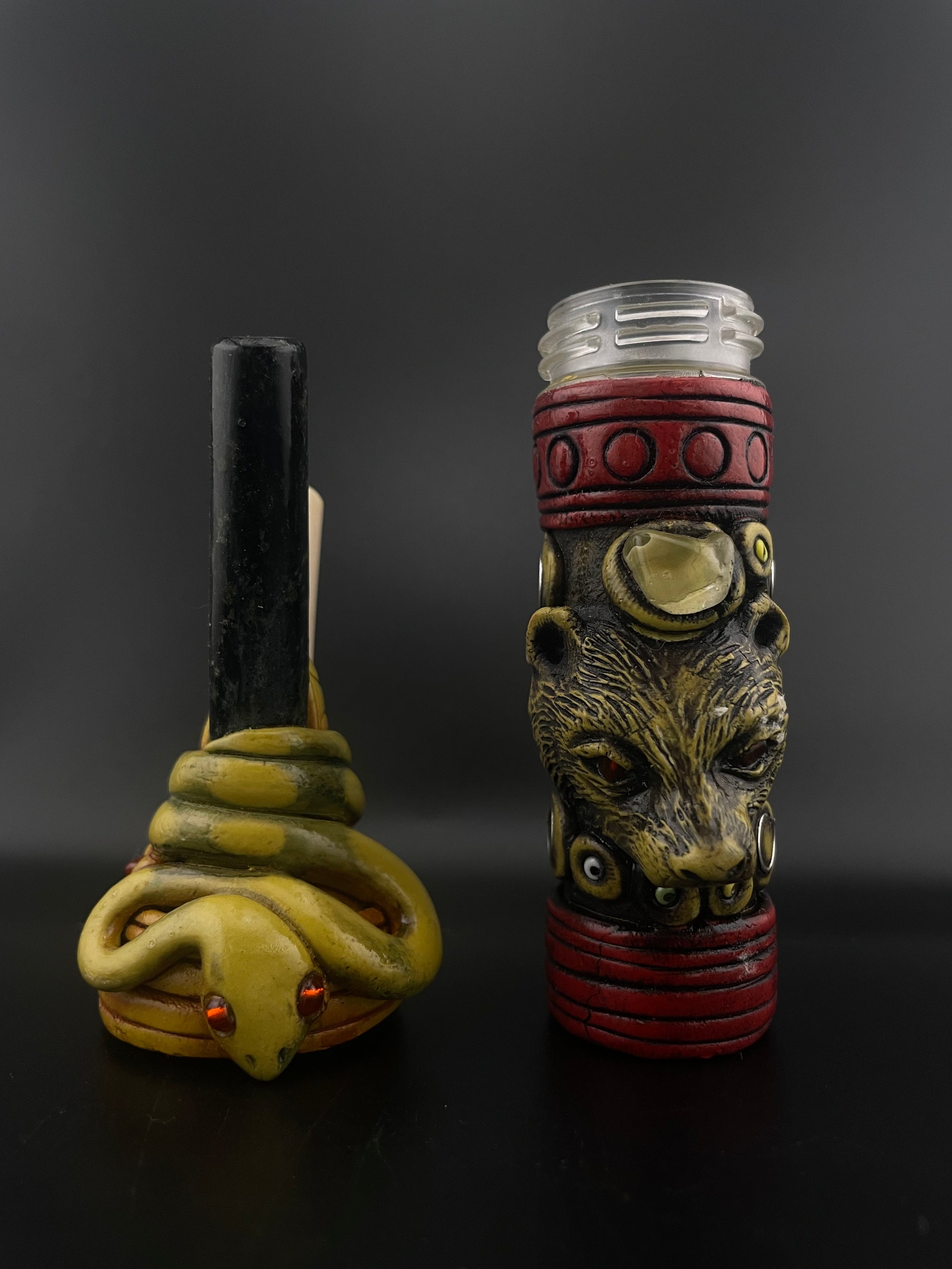 Bear + Snake Kuripe with Medicine Holder - Various Styles