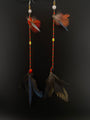 Red & Gold Huni Kuin Feather Earring