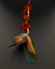 Red Waterfall Huni Kuin Feather Hair Clip
