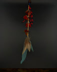 Red and Blue Huni Kuin Feather Hair Clip