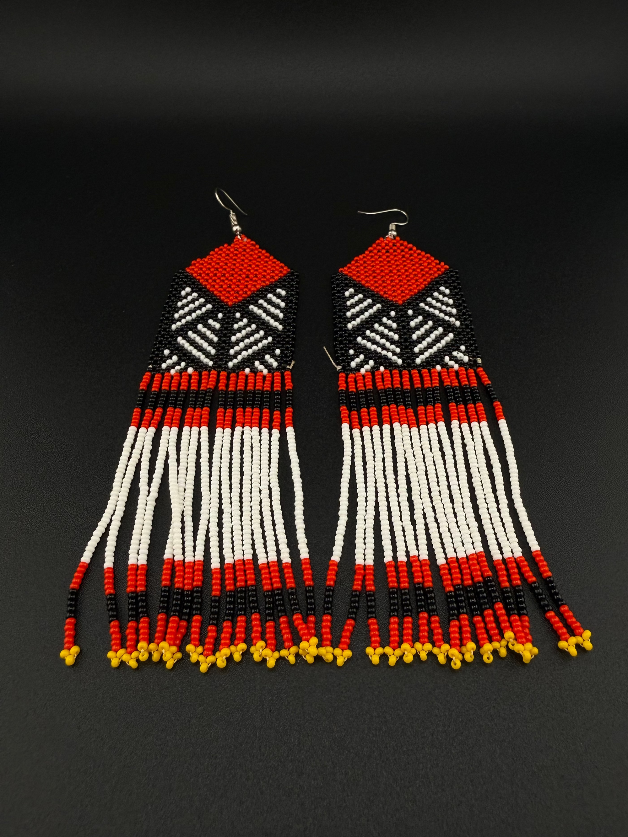 Red Diamond Fulni-ô Shield Earring