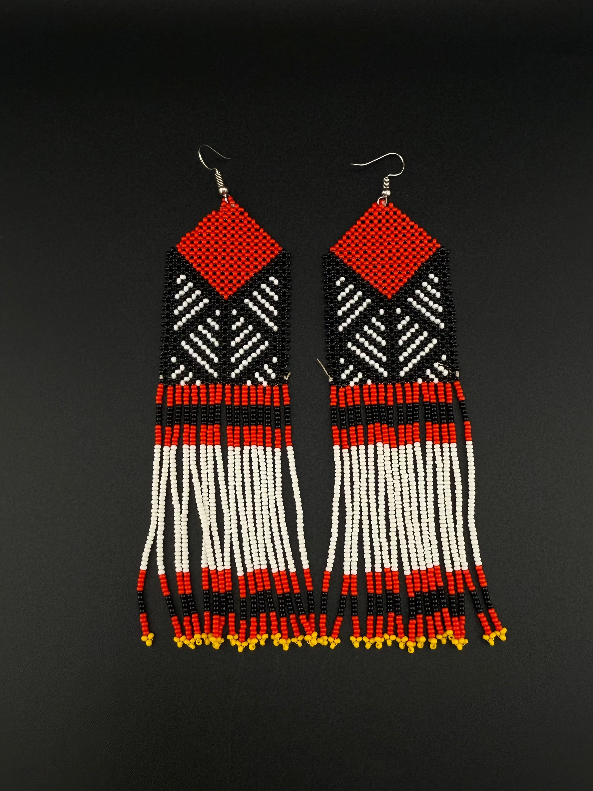 Red Diamond Fulni-ô Shield Earring