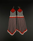 Red & Mauve Fulni-ô Shield Earring