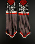 Red & Mauve Fulni-ô Shield Earring