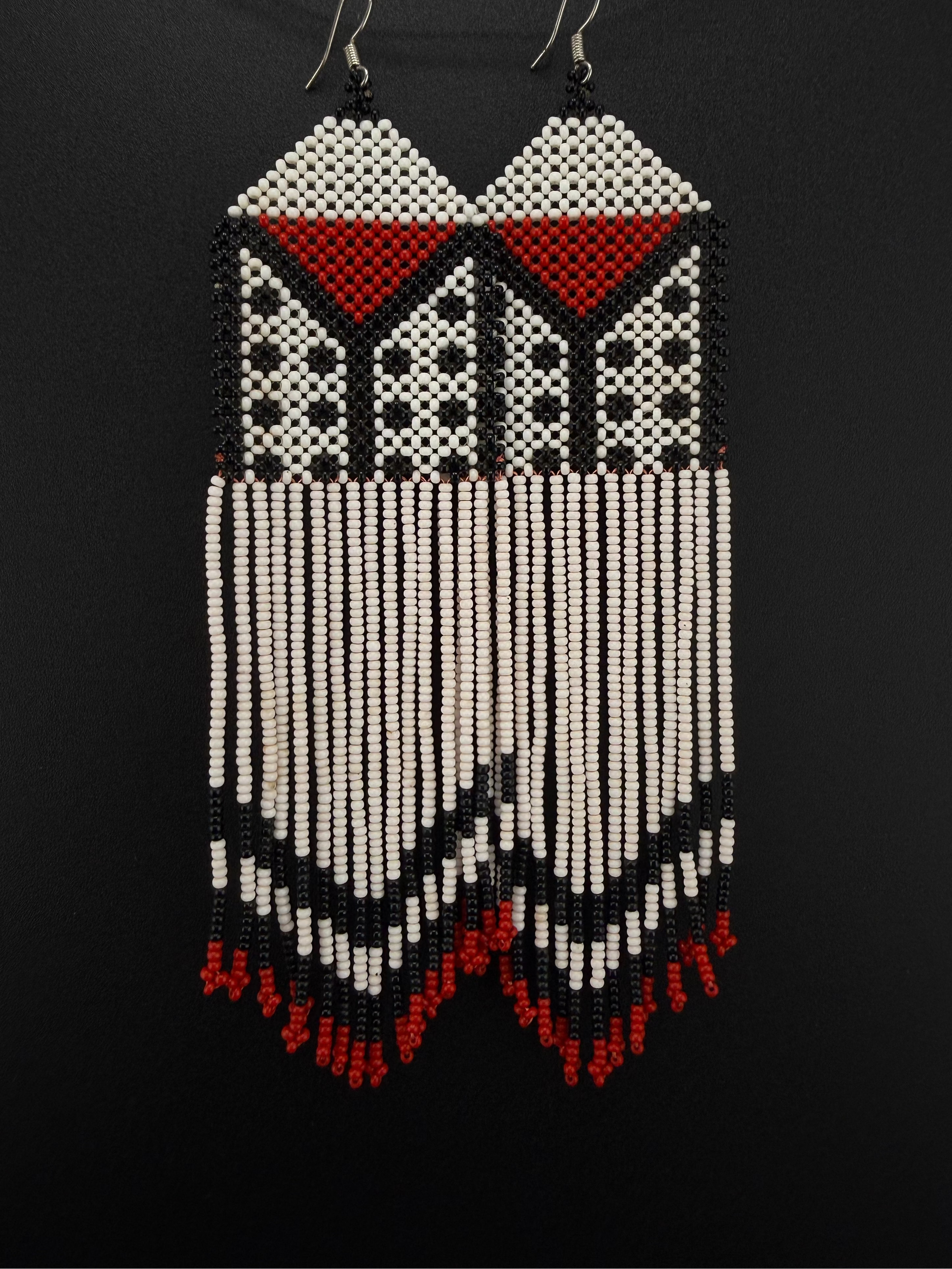 White Fulni-ô Shield Earring