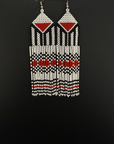 White & Red Fulni-ô Shield Earring