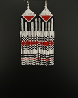White & Red Fulni-ô Shield Earring