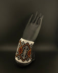 White and Brown Beaded Yawanawa Cuff
