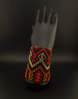 Red Beaded Yawanawa Cuff