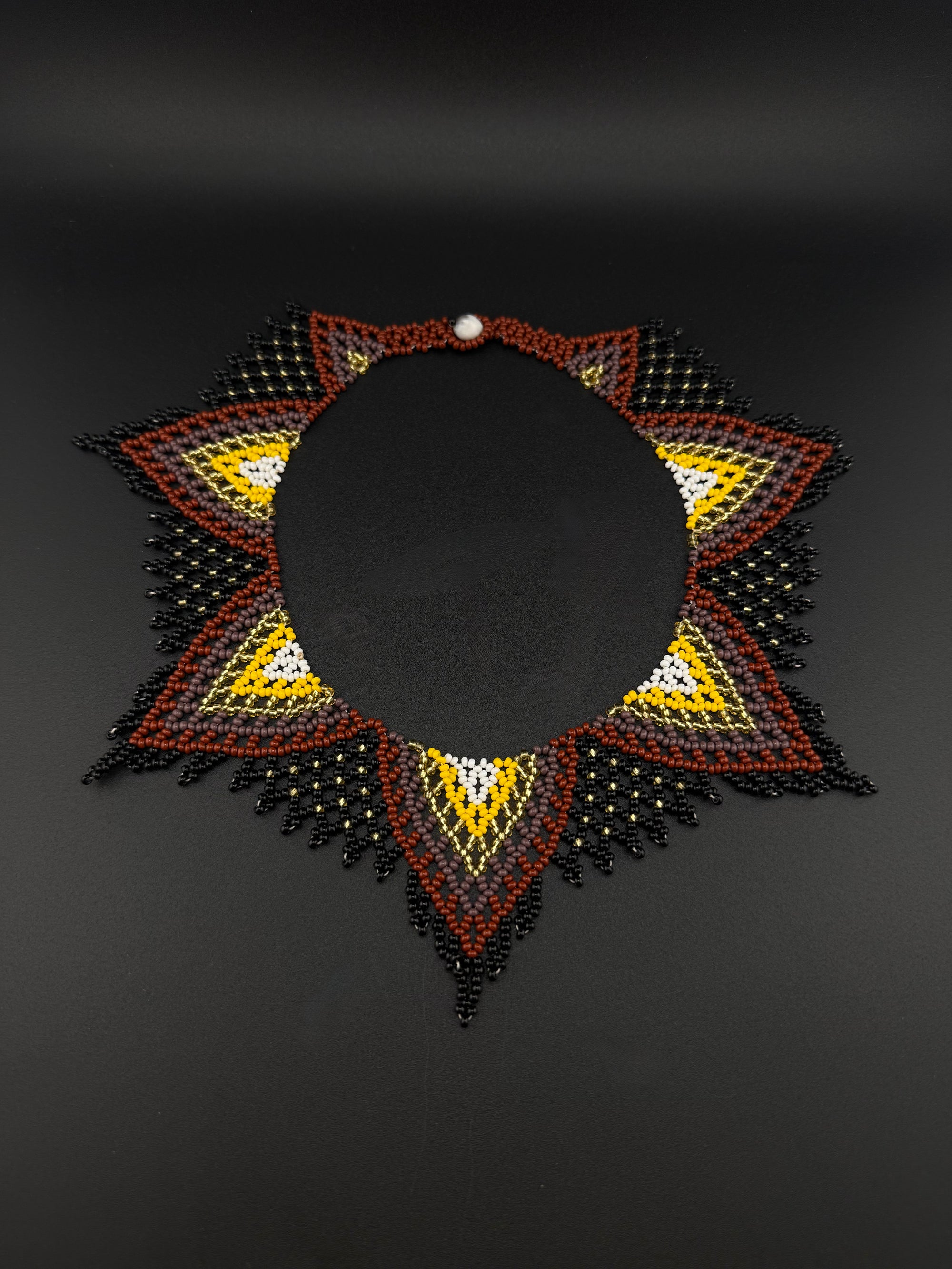 Brown Huni Kuin Beaded Necklace
