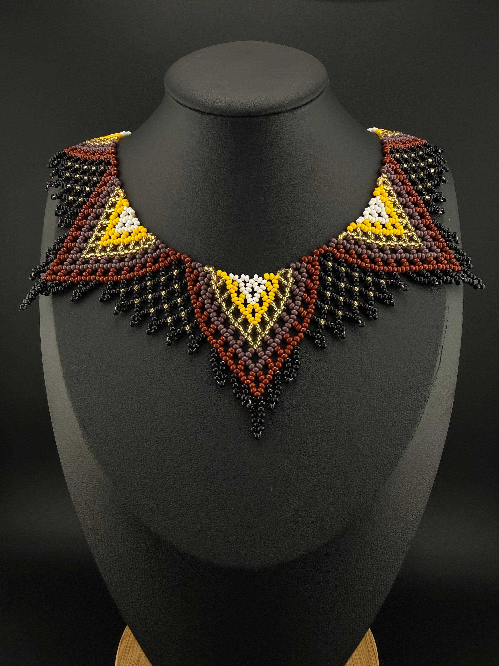 Brown Huni Kuin Beaded Necklace