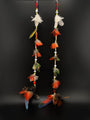 Red Feather Waterfall Huni Kuin Earrings
