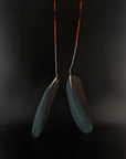 Blue Solo Feather Huni Kuin Earrings