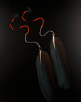 Blue Solo Feather Huni Kuin Earrings