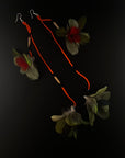 Orange & Lime Double Pom Huni Kuin Feather Earring