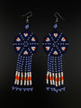 Flower Beaded Huni Kuin Earrings