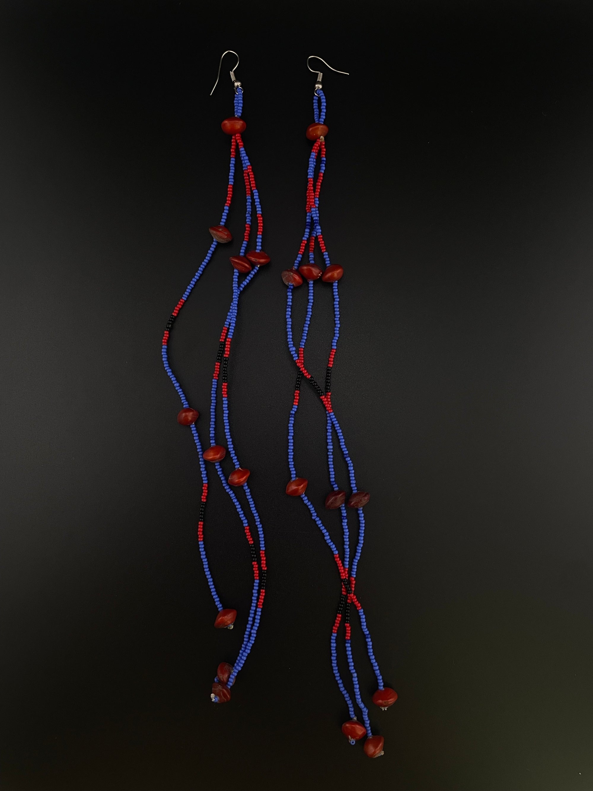 Macaw Long Huni Kuin Beaded Earrings