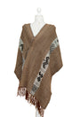 Gratitude Prayer | Grey & Tan Baby Alpaca Fringe Wrap 028