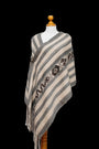 Sacred Earth | Grey & Cream Baby Alpaca Fringe Wrap 029