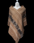 Reflecting Heaven |  Tan Baby Alpaca Fringe Wrap 030