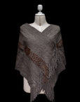 Reflecting Beauty | Grey Baby Alpaca Fringe Wrap 038
