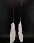 White Solo Feather Huni Kuin Earrings