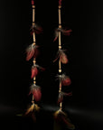 Red Feather Waterfall Huni Kuin Earrings