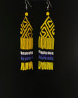 Yellow Huni Kuin Beaded Fringe Earrings