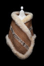 Divine Dance | Tan Striped Baby Alpaca Fur Wrap 002